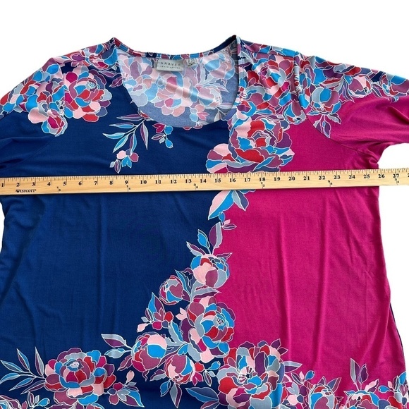 Susan Graver Women's Size Petite US 2XP Tunic Length  Floral Print Round Neck - Picture 11 of 16